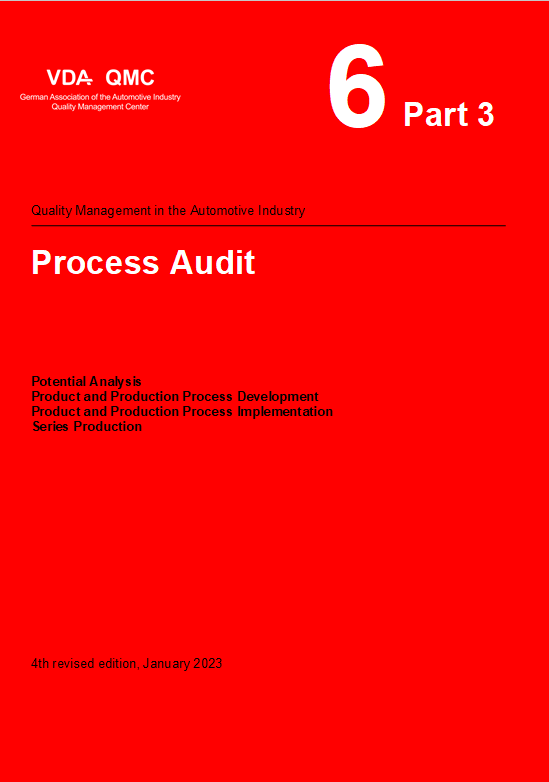Title page of the volume VDA 6.3 Process Audit. All information on the content of the volume, the process auditor training courses and the qualifications / examinations can be found on the website www.gab-global.com/VDA 6.3 Infopage